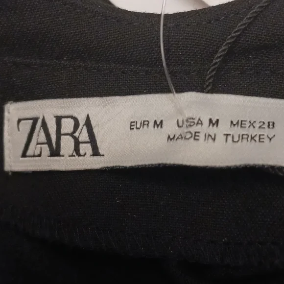 Zara size medium women's black mini dress spaghetti criss-cross strap. - Picture 8 of 17